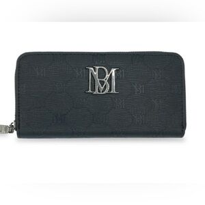 ❤️🎁 NWT Badgley Mischka Black Vegan Leather Zip-around Wallet ❤️🎁